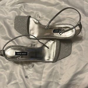Nine West silver heels